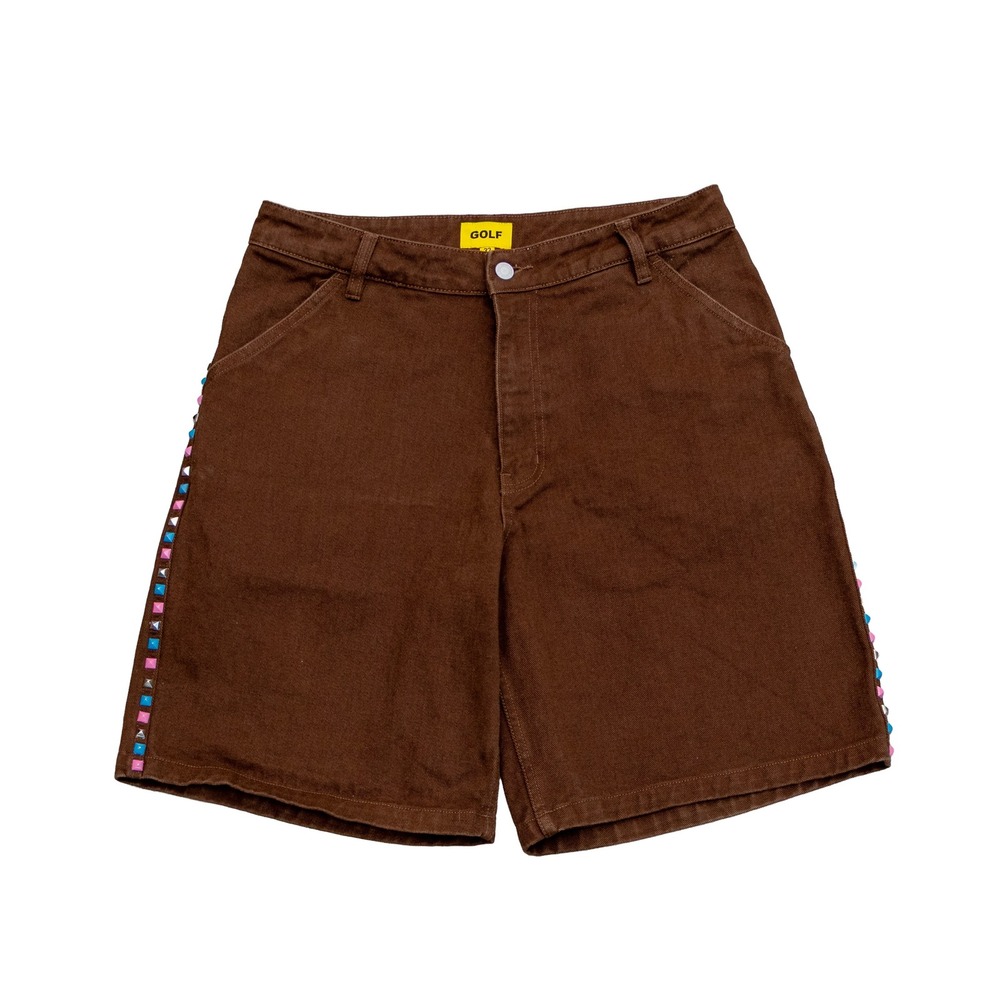 Golf Wang Studded Rogue Shorts Brown Canvas Size 32 Tyler The Creator Cotton